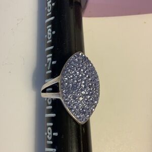 J Crew amethyst and Silver Statement Ring, size 8